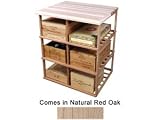 Wine Cellar Innovations Natural Red Oak Double Deep Case Rack with Tabletop 37x30x27-in.