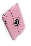 Premium Quality iPad 3 Pink 360 Degree Rotation Leather Textured Case Cover Stand for Apple iPAD 3
