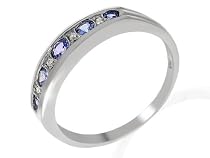 9ct White gold Tanzanite and Diamond Ring