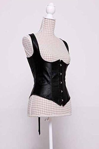 Womens Spandex Satin Cupless Underbust Slim Corset Shoulder Straps Shapewear With G-string