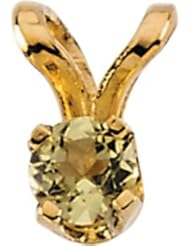 14K Gold Childrens Genuine May Birthstone Pendant