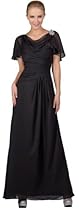 Hot Sale Meier Women's Drape Short Sleeve Chiffon Gown