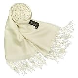 Basile Fringed Solid Wool And Cashmere Pashmina Shawl Cream