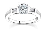 0.9 CT ROUND DIAMOND 18K WHITE GOLD RING NEW
