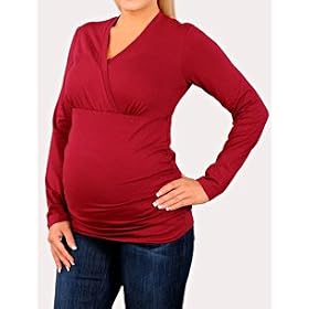 Motherhood Maternity: Long Sleeve V-neck Side Ruched Maternity Top