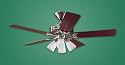 Hunter 25582 The Studio Four-Light 52-Inch Five-Blade Ceiling Fan, Brushed Nickel with Frosted Globes