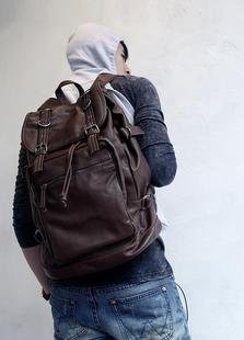 Unisex Stylish High Quality BROWN Leather-Like PU Backpack Great Quality