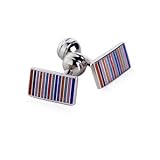 Multi-colored Enamel Rainbow Silver Cufflinks with Presentation Box