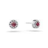 14K White Gold Genuine Round Pink Tourmaline Earrings