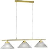 Honsel Leuchten 60033 Pendelleuchte mattmessing / messing poliert Glas alabasterfarbig wei&szlig;