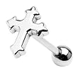 Stainless Steel Gothic Cross Barbell Tongue Ring