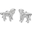 Heart U Back Sterling Silver Golden Retriever Cuff Links
