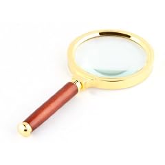 Newton Lupe, klassich mit Griff aus Rosenholzdekor und Bronzering, gross (80mm, 2,5fach) Mod. AXM1017:80 DE