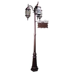 Paradise Garden Lighting 20439RT 6 in 1 Family 120V Street Light with Address SignRust... by Paradise Garden Lighting