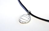 Volleyball Pewter Charm on 18 Inch Leather Cord