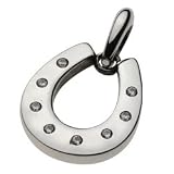 【シルバーアクセサリー ペンダント・ネックレス】 馬蹄 ホースシュー ジルコニア メンズ&レディース cenote-p0345