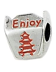 Zable Chinese Food Container Food Drink Sterling Silver Charm