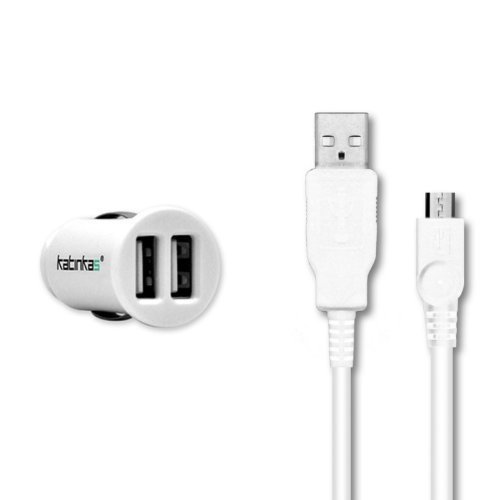 Katinkas Dual Mini Car Charger mit Datenkabel Micro USB 2000mA wei&szlig; Preisvergleich