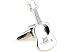 Full Body Silver Guitar Cufflinks Cuff Links