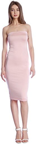 DNA Couture Women's Basic Strapless Bodycon Mini Tube Dress Small D Pink