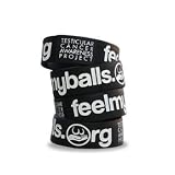 FeelMyBalls.org Black wristband w/ White Lettering for Testicular Cancer Awareness