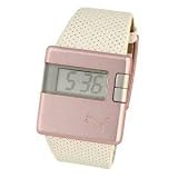 Puma Pink Leather Strap Digit Ladies Watch & Key Chain