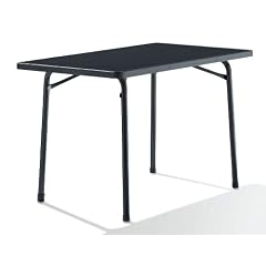 SIEGER 220/G Garten-Klapptisch, 115 x 70 cm, Stahlrohrgestell eisengrau, Mecalit-Pro-Tischplatte Schieferdekor anthrazit, Tischh�he ca. 72 cm