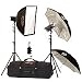 Photogenic 3 PowerLight Monolight Soft Box Kit, 1320ws, with 2 PL1250 Monolights, 1-AKC320 Studiomax Light, Stands, Umbrellas, Soft Box & Case (PL200K)
