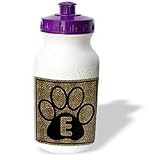Doreen Erhardt Monogrammed Collection - Letter E Standard Cheetah Print Cat Paw - Water Bottles