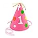 Creative Converting Felt 1st Birthday Pink Party Cone Hat, One Size, Multicolor