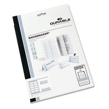 New-Durable 145502 - Click-Fold Convex Name Badge Inserts, 3-9/26 x 2-1/8, White, 200/Pack - DBL145502