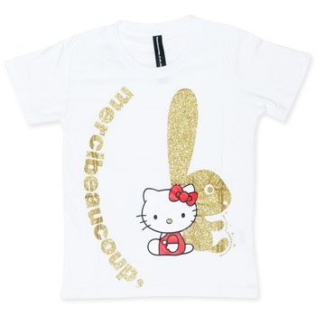 Hello Kitty White T Shirt with Gold Playboy Bunny and 