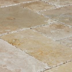 Travertine Tile Antique Mina Rustic / Antique Pattern / Brushed, Chiseled, and Partially Filled