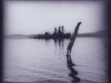 Monochromatic Soft Focus Image of a Man Diving in a Lake Photographic Poster Print, 18x24