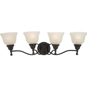Maxim Lighting 11059SVOI Soho 4-Light Bath Vanity, Oil Rubbed Bronze with Soft Vanilla... by 