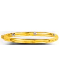 14KT Yellow Gold with White Trim Childrens Bangle Bracelet