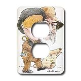 Londons Times Funny Panel Hollywood Cartoons - Sean Connery Colvin - Light Switch Covers - 2 plug outlet cover