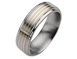 Men's 7mm Titanium Wedding Band with Sterling Silver Inlay