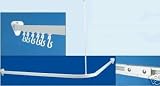 WHITE L SHOWER CURTAIN RAIL POLE TRACK 1700MMX900MM