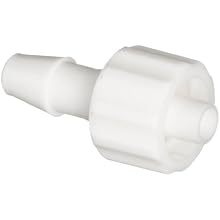 Value Plastics MTLL240-1 White Nylon tube Fitting, Male Luer with Integral Lock Ring to 200 Series Barbed Coupler, 5/32" (4.0 mm) Tube ID (Pack of 25)