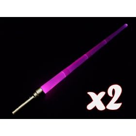 2 x Extending/Retracting Star Wars Style LED Lightsaber / Laser Sword - 36" Colour Changing 8 Function