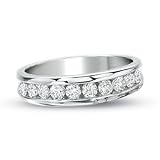 14k White Gold Round Diamond Ladies Anniversary Wedding Stackable Ring Band (0.50 cttw, H-I Color, I1-I2 Clarity)