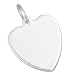 Sterling Silver High Polish Engravable Heart Charm.