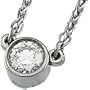 14K White Gold Diamond Solitaire Necklace