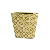 Image IMAX Cross Lattice Container Ceramic Uniquely Shaped Vase Hand Painted Cross-Work Lattice Detail