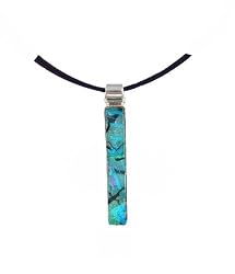 Pendant - XP-80- Genuine Handmade Dichroic Glass ~ .925 Sterling Silver