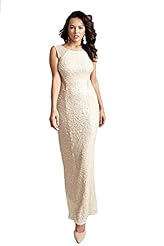 Sequined Nylon/Polyester Round Neck Sleeveless Evening Dress 