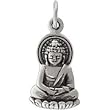 Small Sitting Young Buddha Pendant or Charm in Sterling Silver, #8440