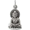 Sitting Young Buddha Pendant or Charm in Sterling Silver, #8440