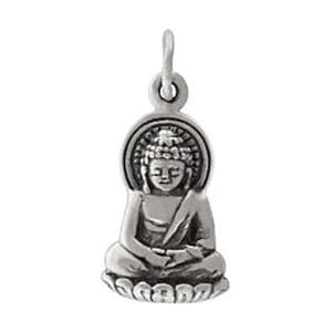 Buy Small Sitting Young Buddha Pendant or Charm in Sterling Silver, #8440 by Taos Trading Pendants